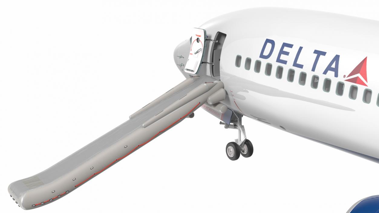 3D Boeing 737 900 ER Delta with Inflatable Evacuation Door Slide