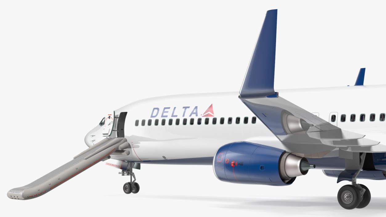 3D Boeing 737 900 ER Delta with Inflatable Evacuation Door Slide