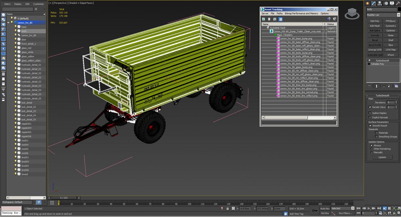 3D model Conow HW-80 Dump Trailer Clean