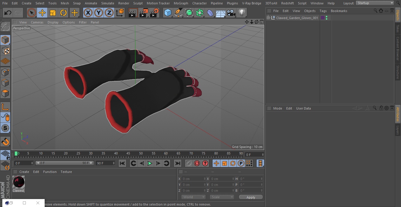 3D model Clawed Garden Gloves