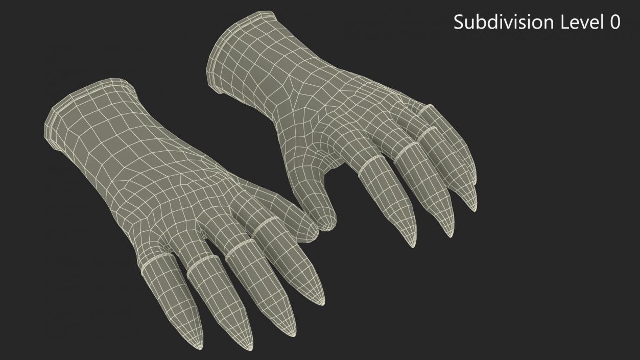 3D model Clawed Garden Gloves