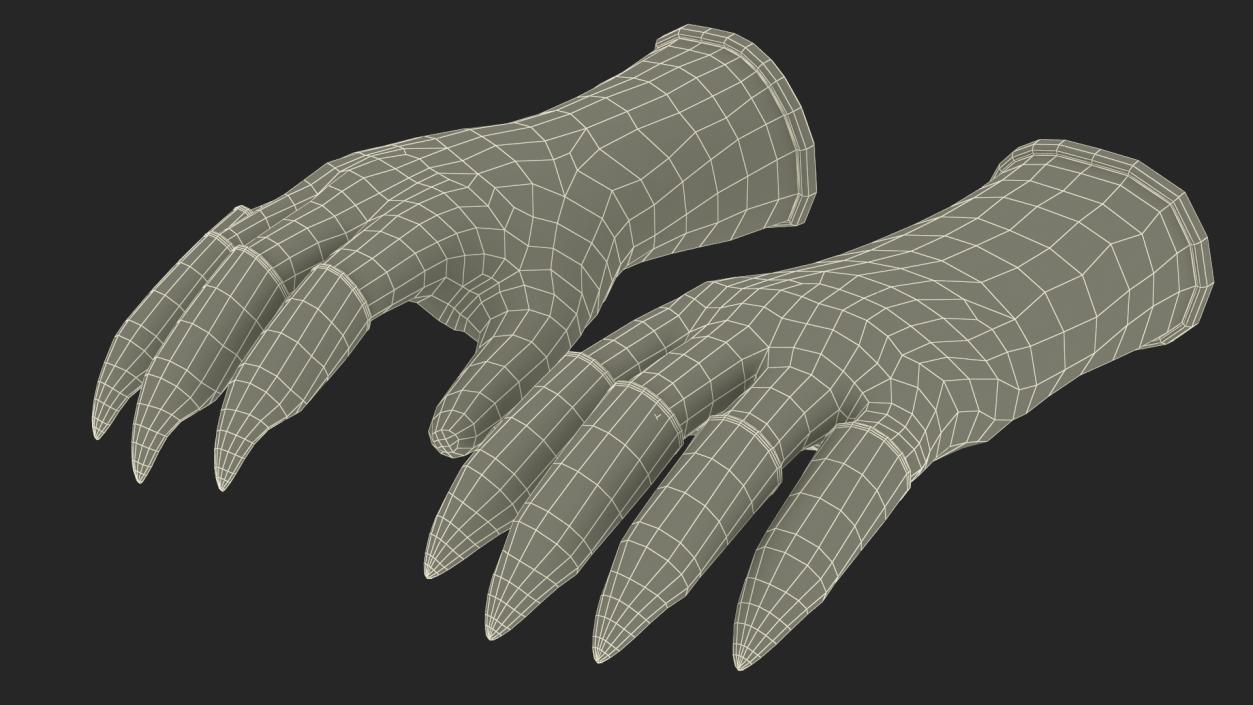 3D model Clawed Garden Gloves