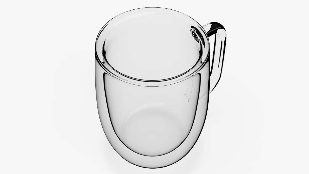 Clear Double Wall Glass Coffee Mug 3D model