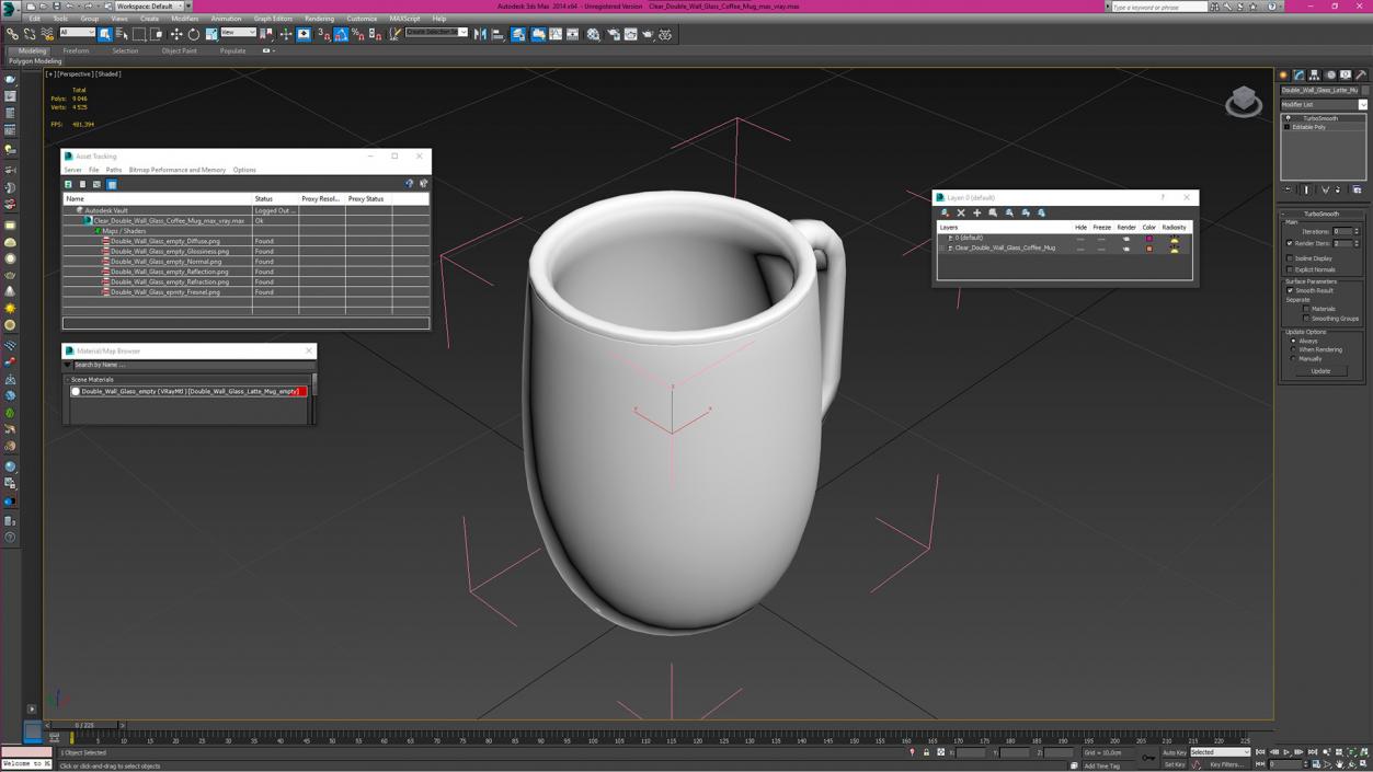 Clear Double Wall Glass Coffee Mug 3D model