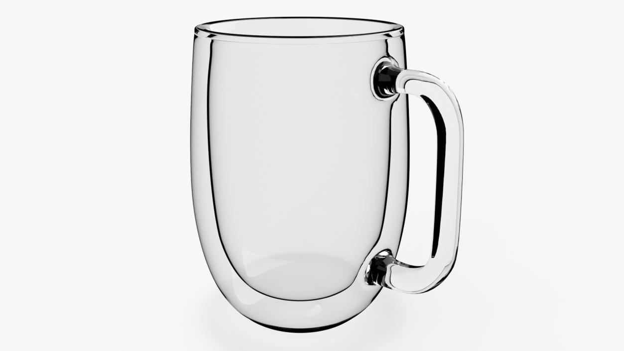 Clear Double Wall Glass Coffee Mug 3D model