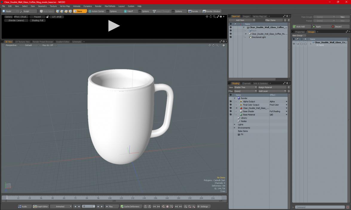 Clear Double Wall Glass Coffee Mug 3D model