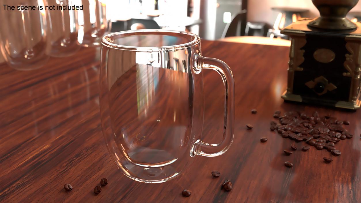 Clear Double Wall Glass Coffee Mug 3D model