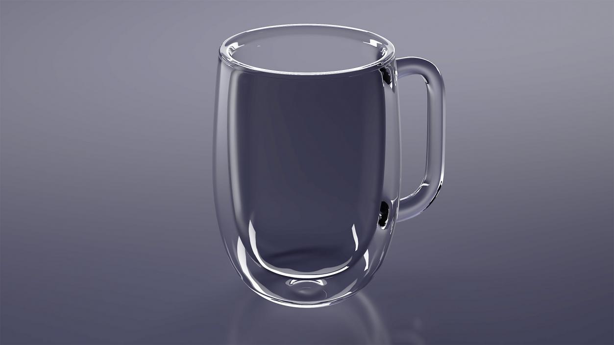 Clear Double Wall Glass Coffee Mug 3D model