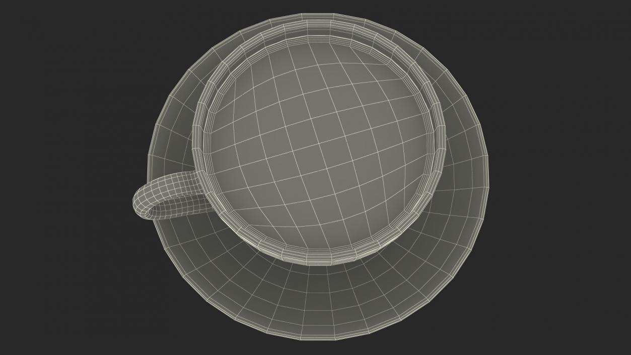 Small Cup with Plate Full of Tea 3D