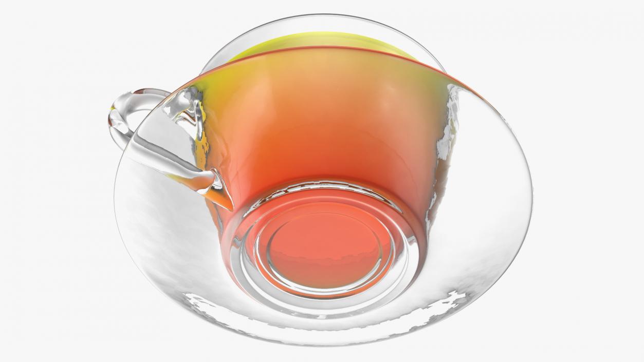 Small Cup with Plate Full of Tea 3D