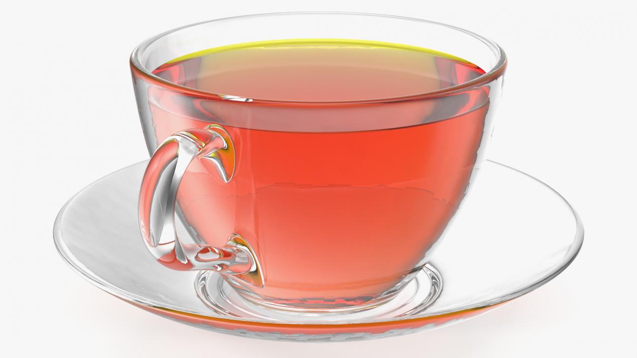 Small Cup with Plate Full of Tea 3D