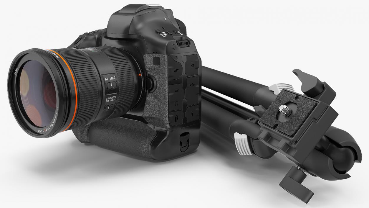 3D DSLR Camera with Zoom on Tripod