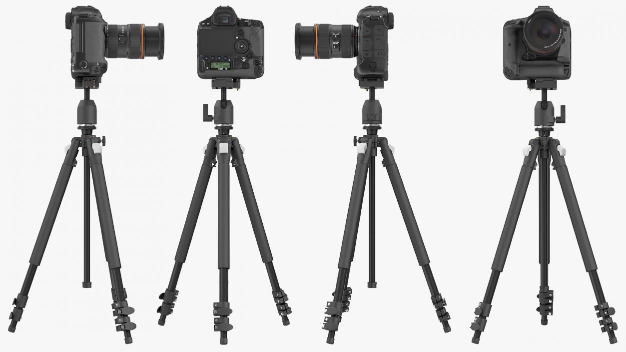 3D DSLR Camera with Zoom on Tripod