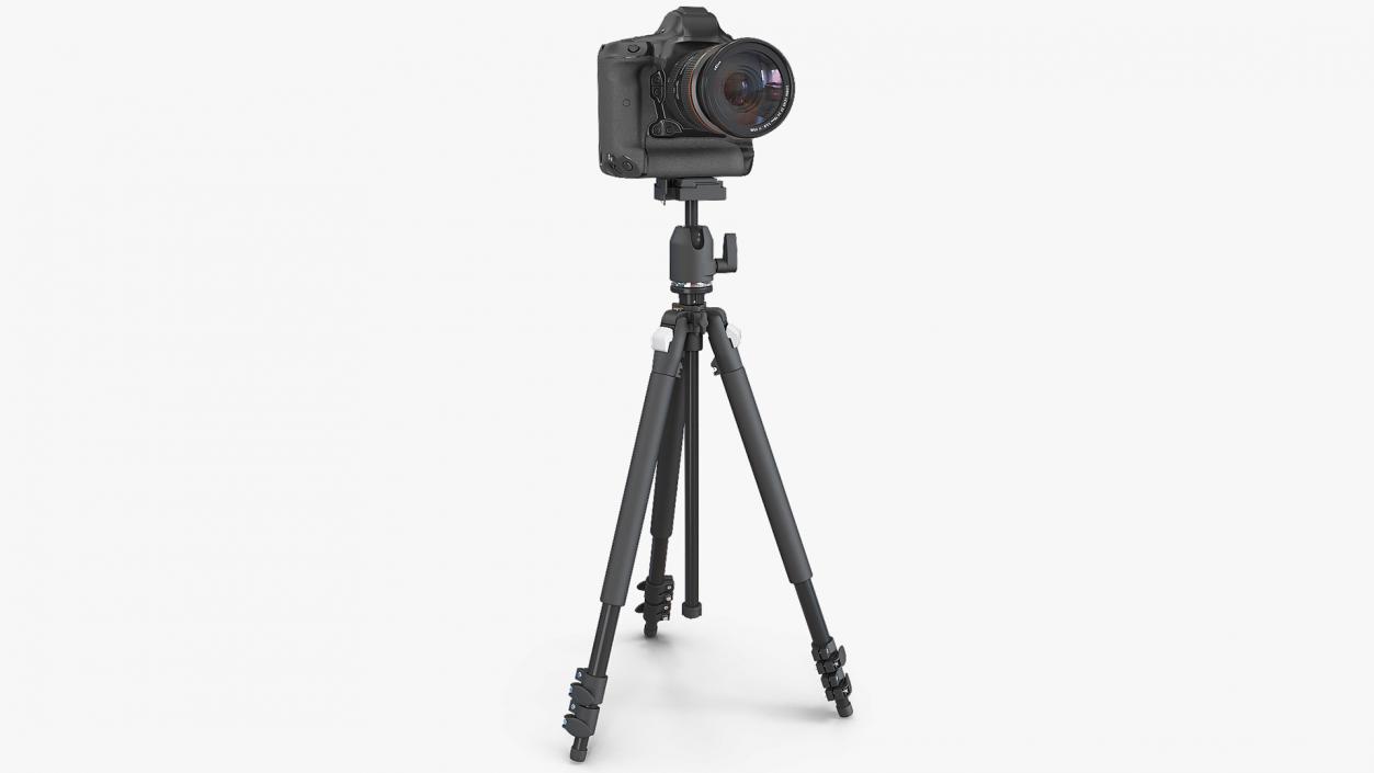 3D DSLR Camera with Zoom on Tripod