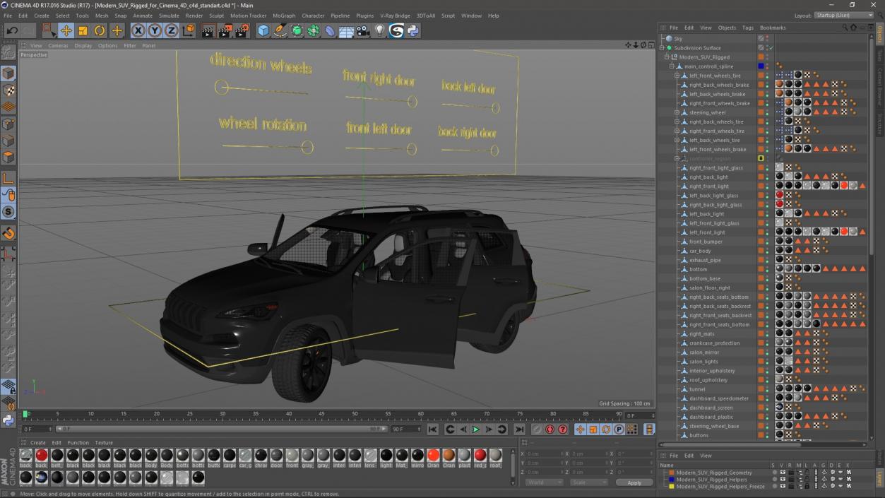 3D Modern SUV Rigged for Cinema 4D