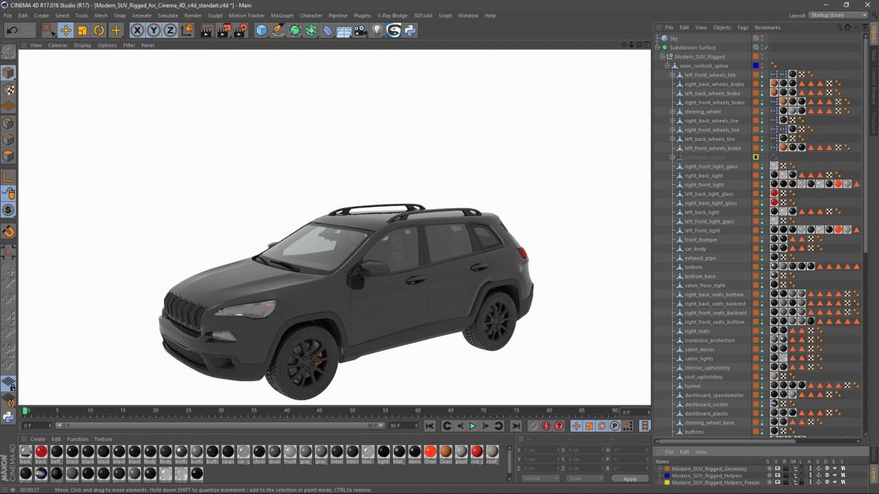 3D Modern SUV Rigged for Cinema 4D