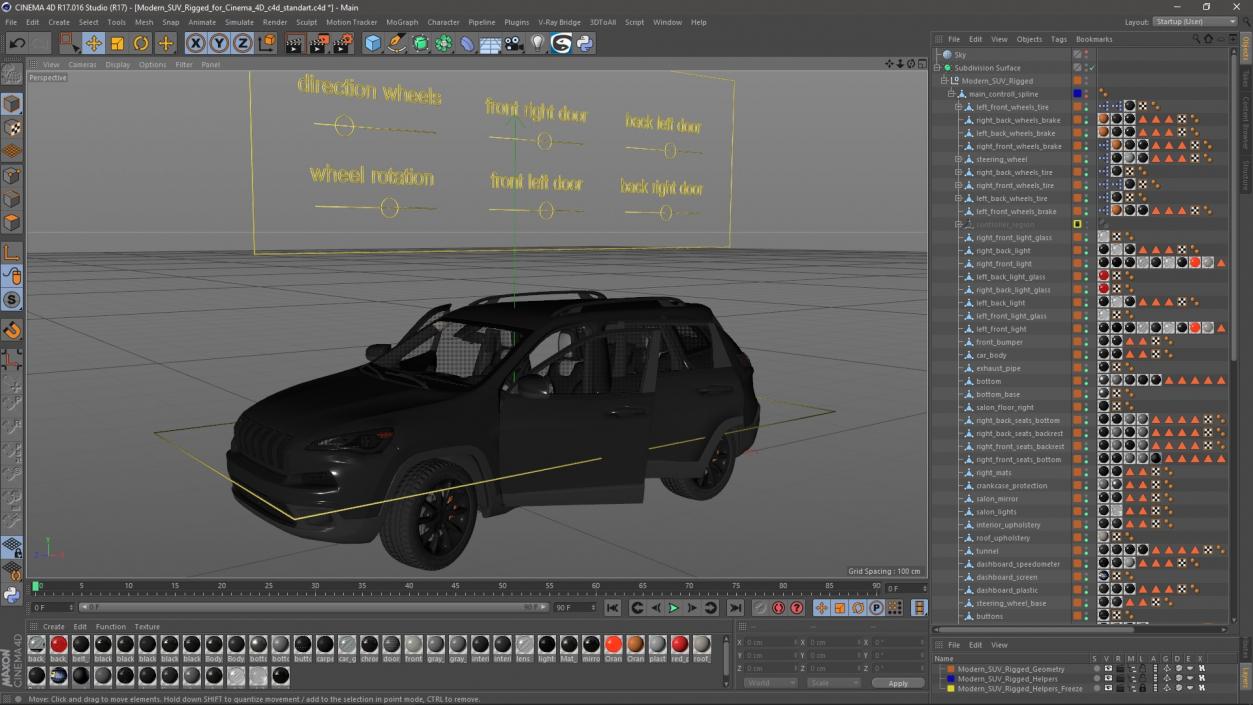 3D Modern SUV Rigged for Cinema 4D