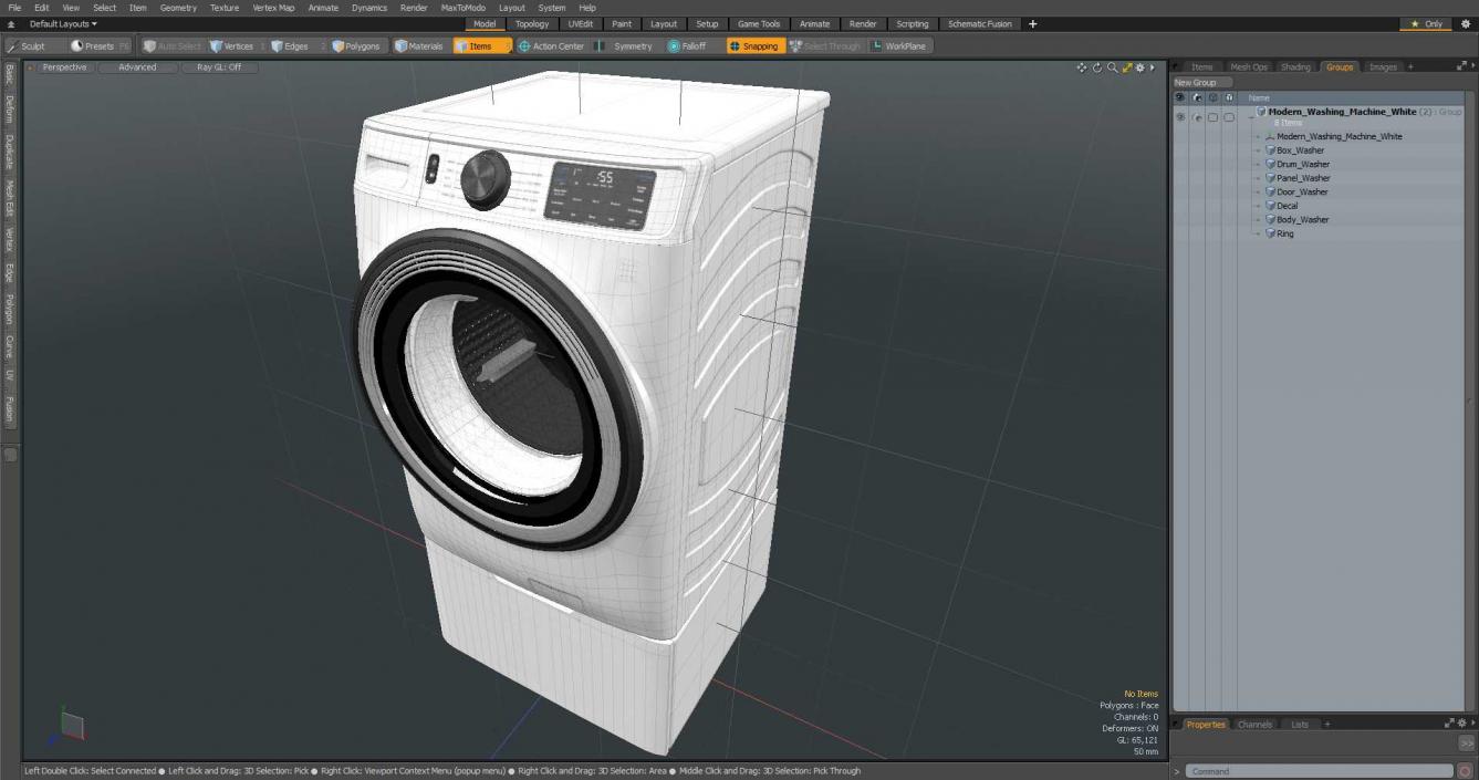 3D Modern Washing Machine White model