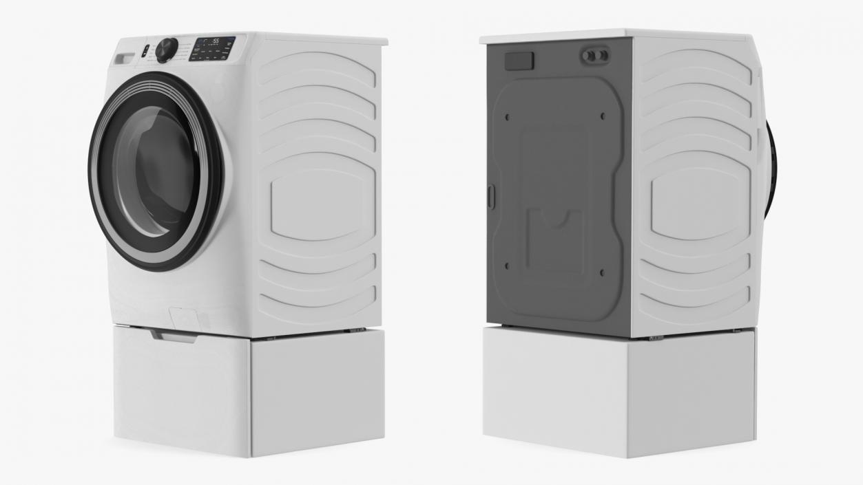 3D Modern Washing Machine White model