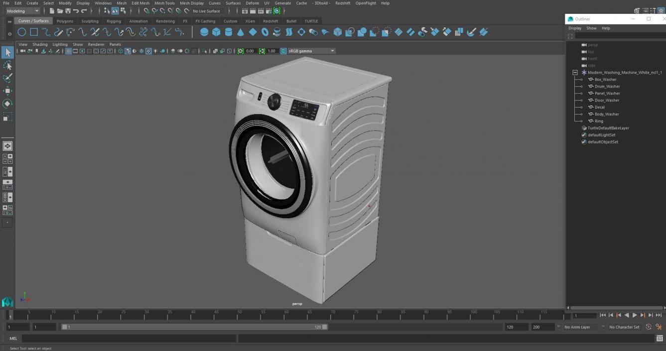 3D Modern Washing Machine White model