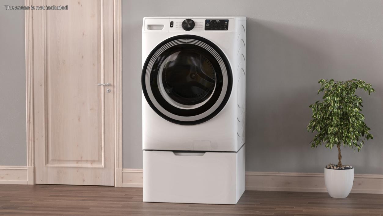 3D Modern Washing Machine White model