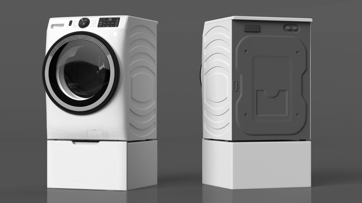 3D Modern Washing Machine White model