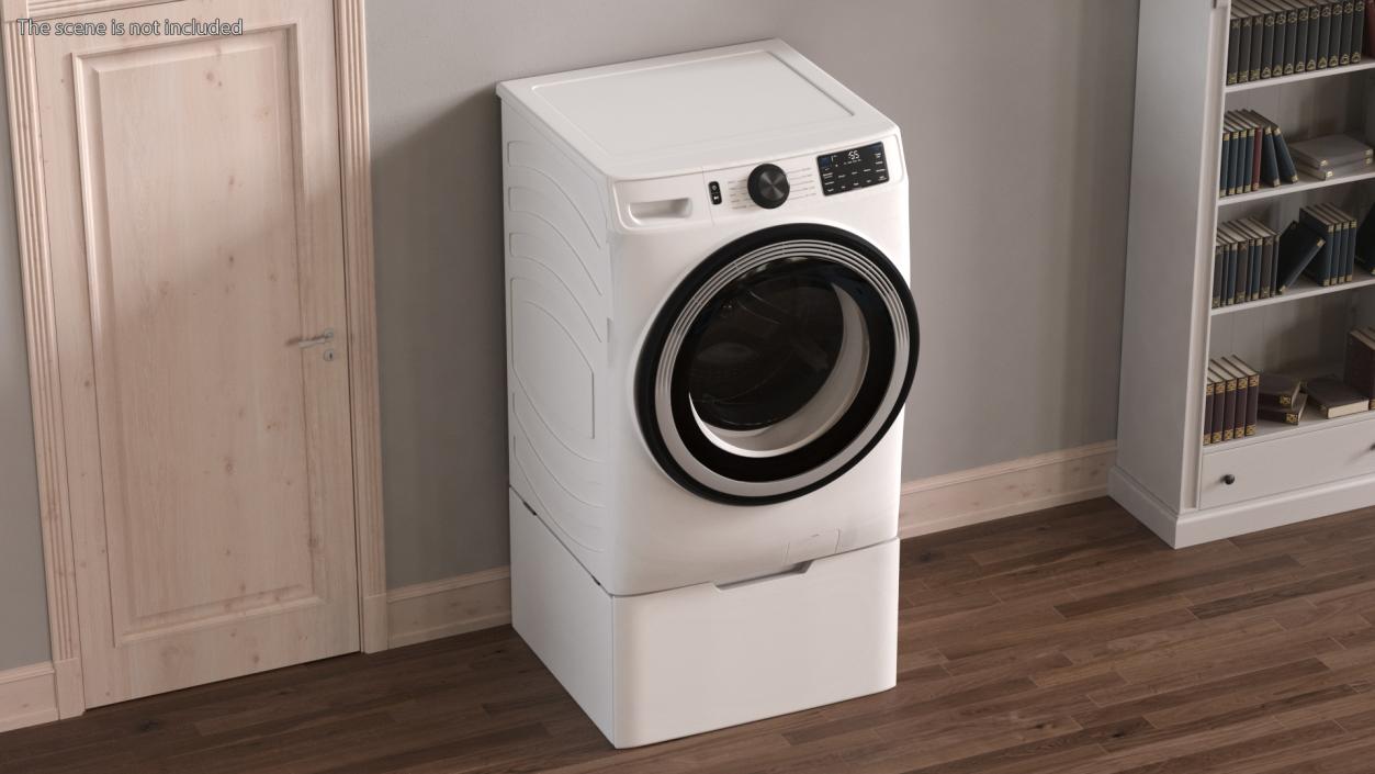 3D Modern Washing Machine White model