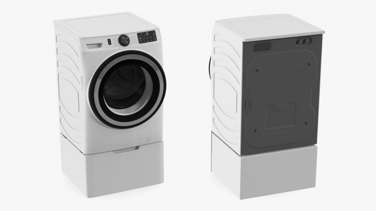 3D Modern Washing Machine White model