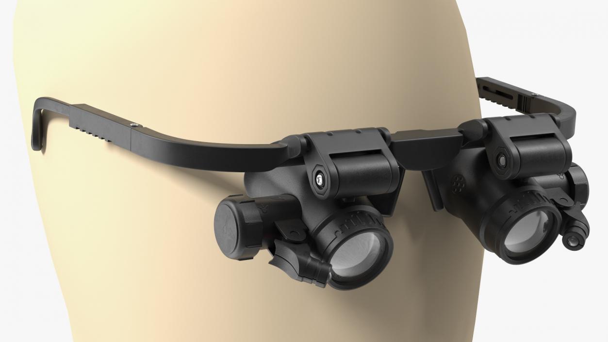 Binocular Head Mount Black Magnifier Glasses 3D model