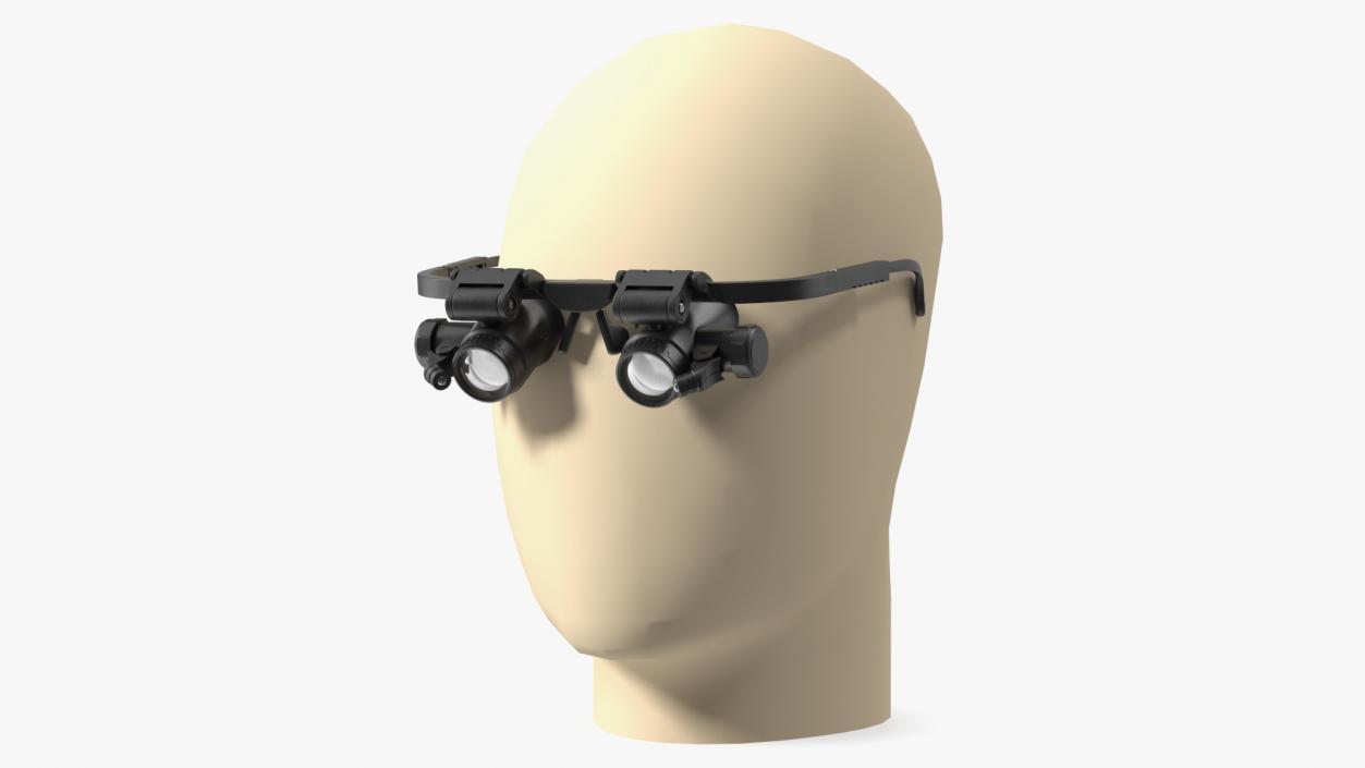 Binocular Head Mount Black Magnifier Glasses 3D model