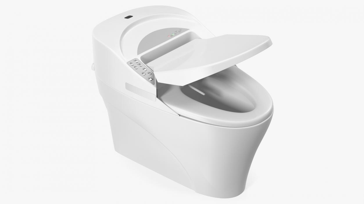 3D Smart Toilet with Remote Control Panel model