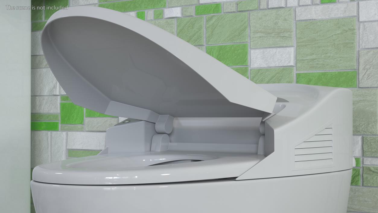 3D Smart Toilet with Remote Control Panel model