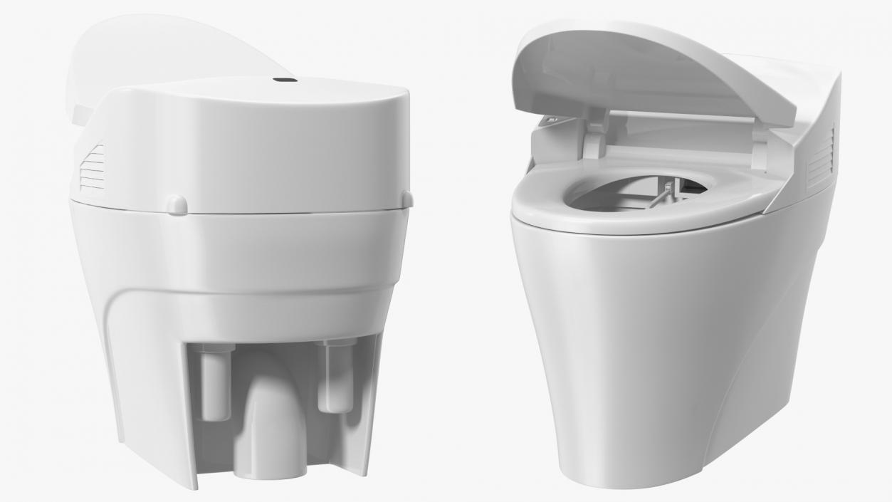 3D Smart Toilet with Remote Control Panel model