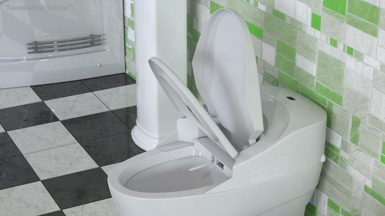 3D Smart Toilet with Remote Control Panel model