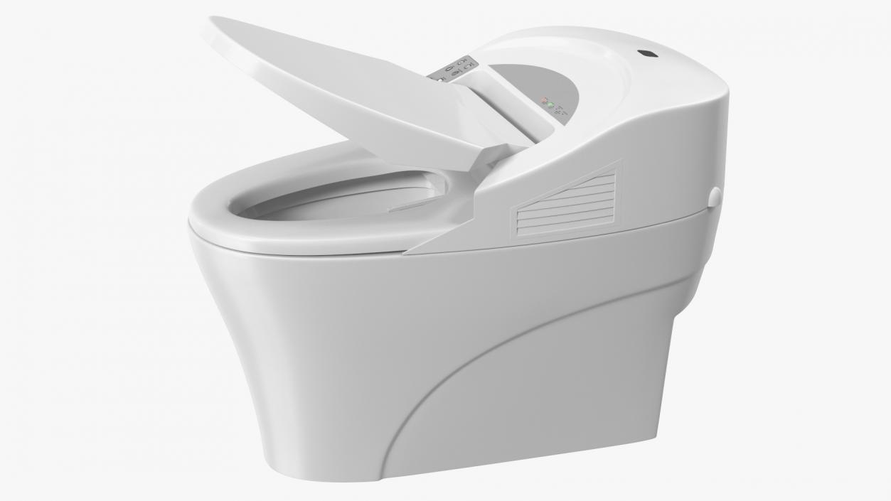 3D Smart Toilet with Remote Control Panel model