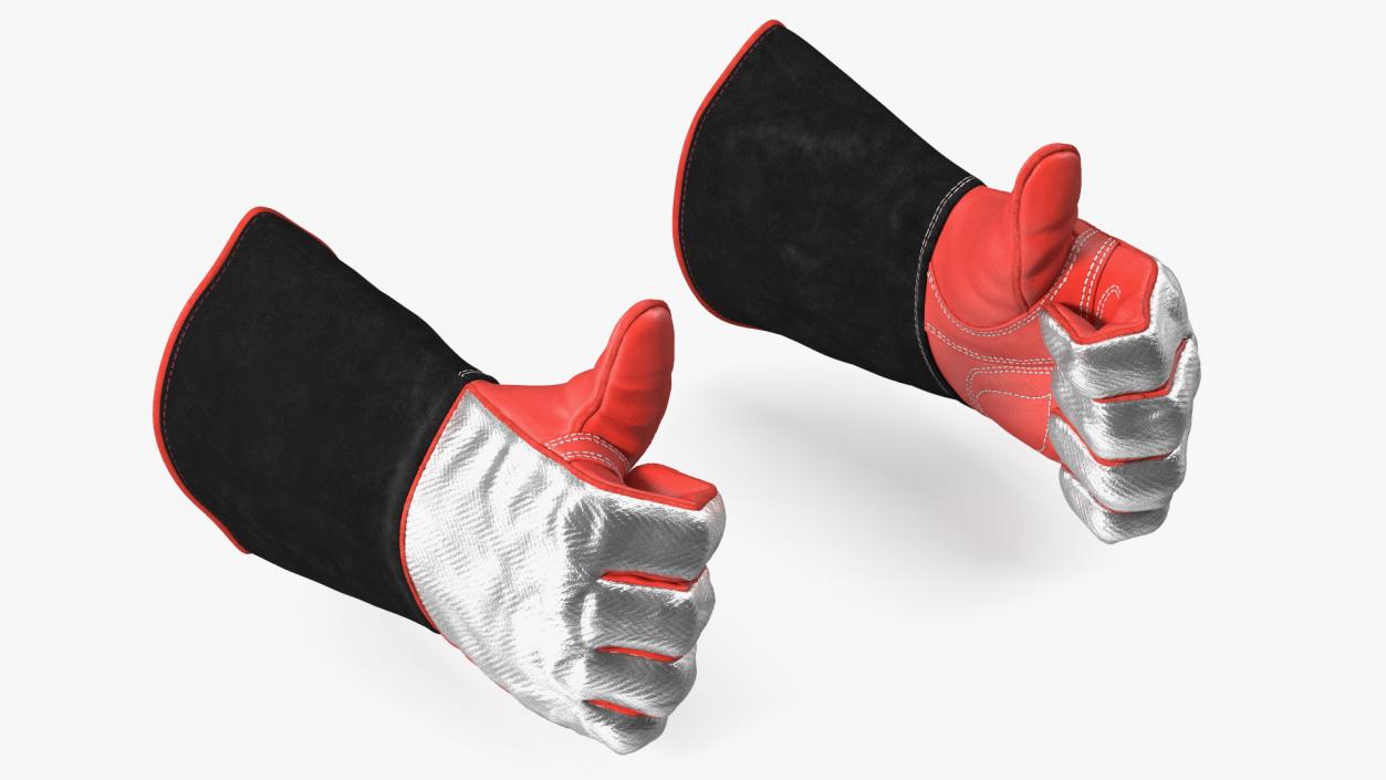 3D Heat Resistant Welding Gloves Rigged