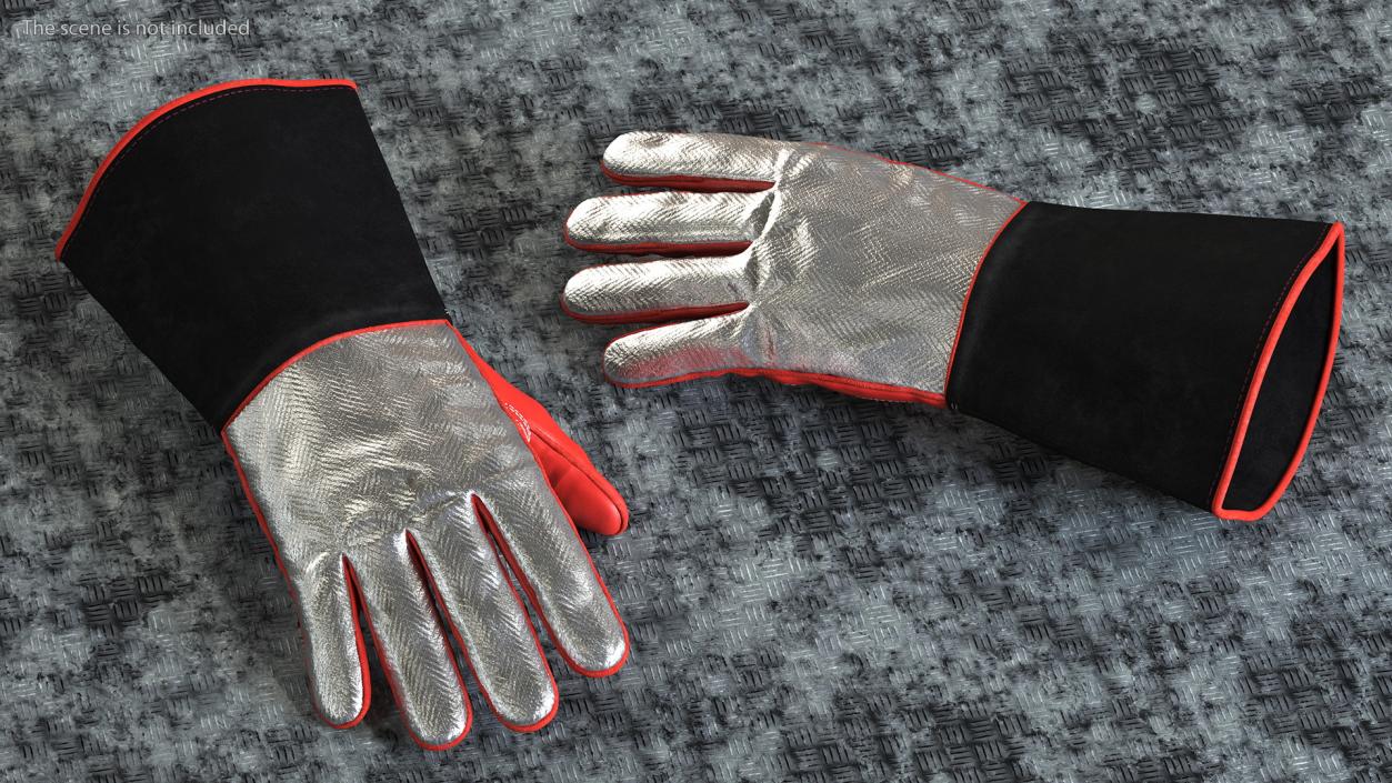 3D Heat Resistant Welding Gloves Rigged