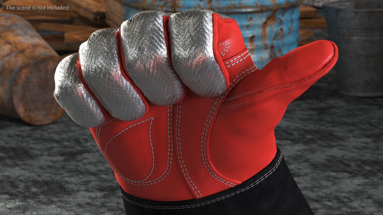 3D Heat Resistant Welding Gloves Rigged