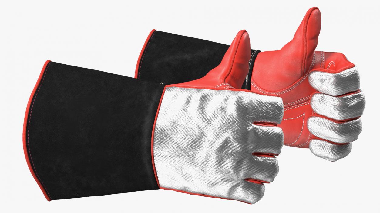 3D Heat Resistant Welding Gloves Rigged