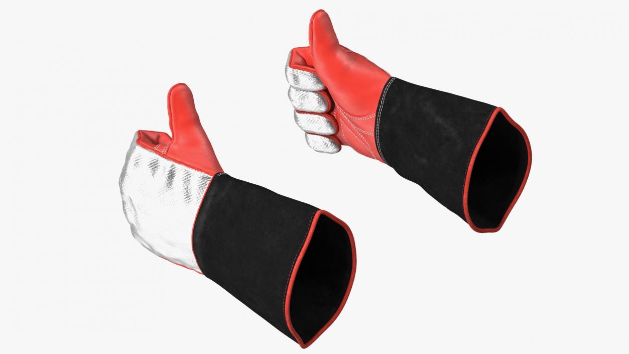 3D Heat Resistant Welding Gloves Rigged