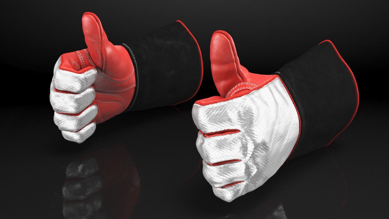 3D Heat Resistant Welding Gloves Rigged