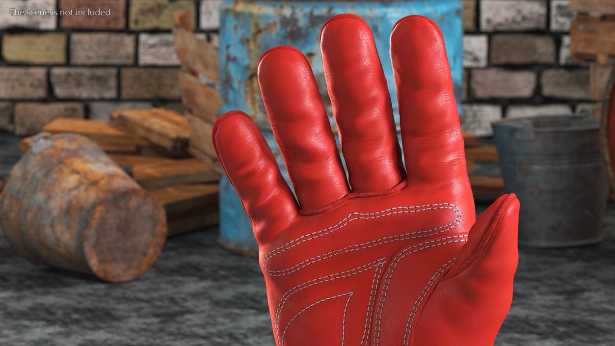 3D Heat Resistant Welding Gloves Rigged