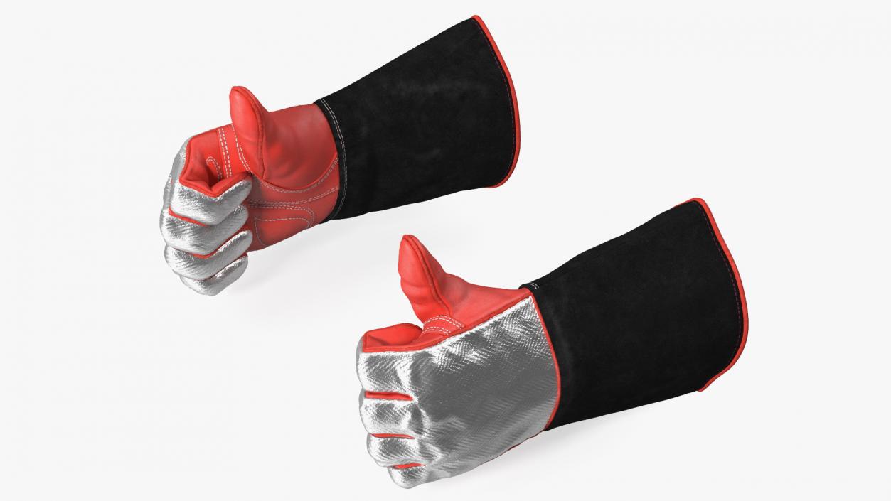 3D Heat Resistant Welding Gloves Rigged