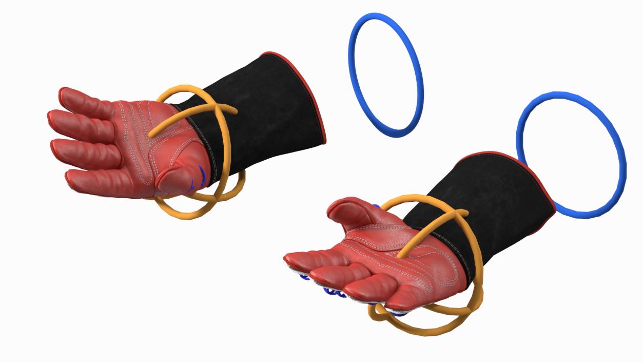 3D Heat Resistant Welding Gloves Rigged