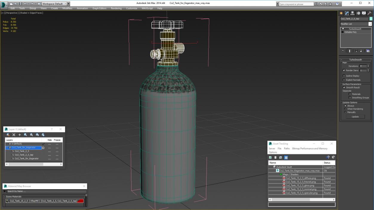 Co2 Tank for Kegerator 3D