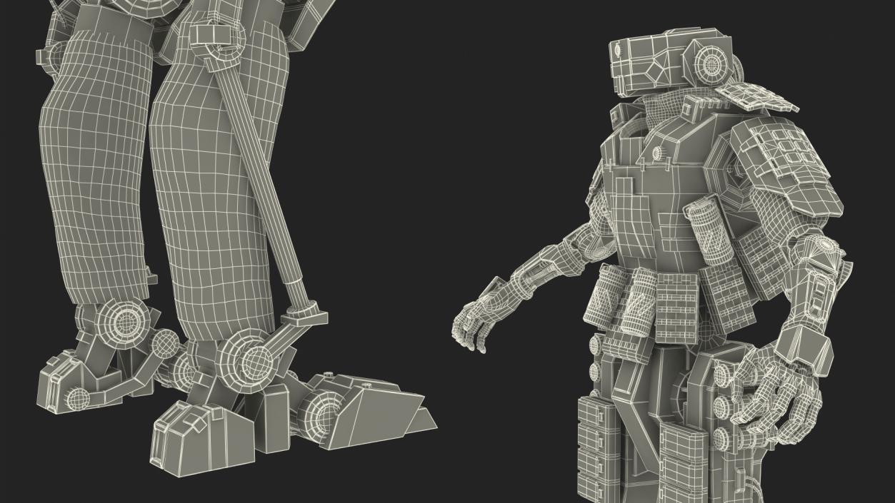 3D Armored Robot Soldier Rigged model