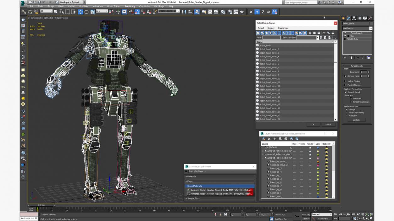 3D Armored Robot Soldier Rigged model