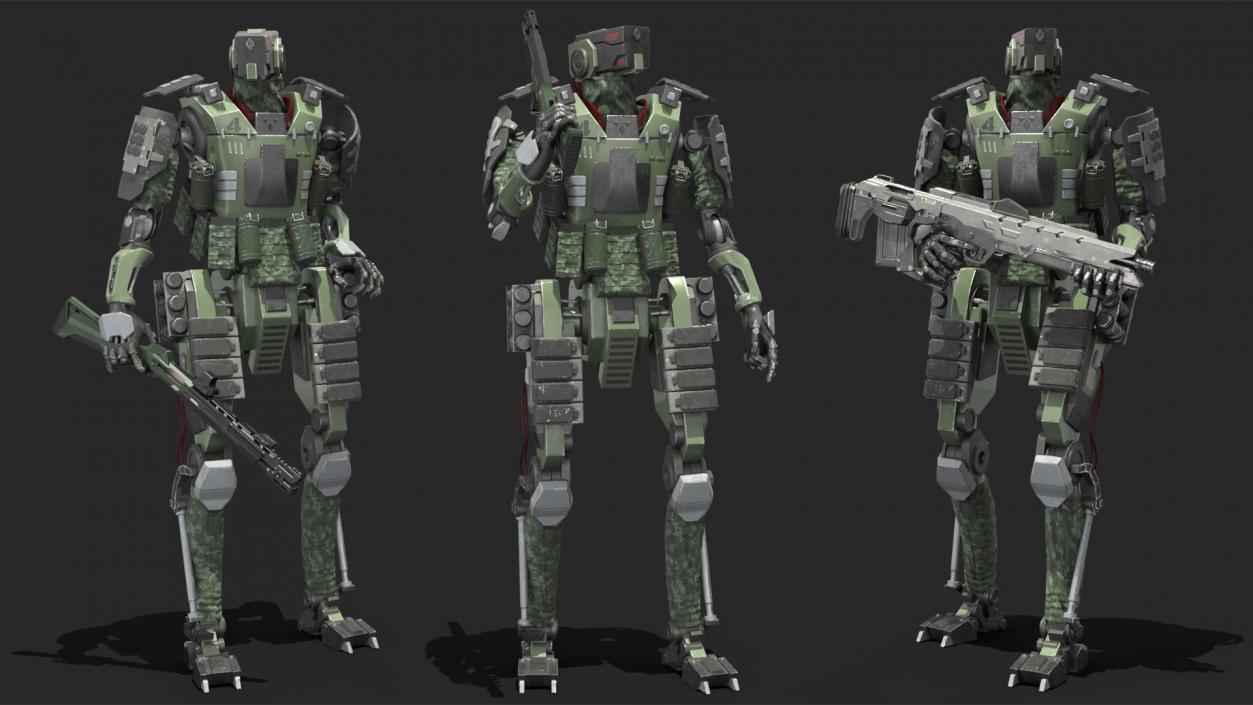 3D Armored Robot Soldier Rigged model