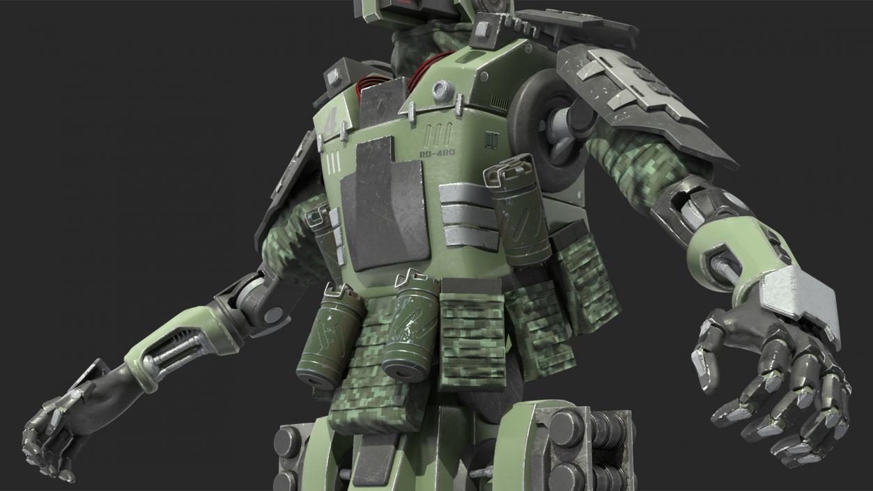 3D Armored Robot Soldier Rigged model