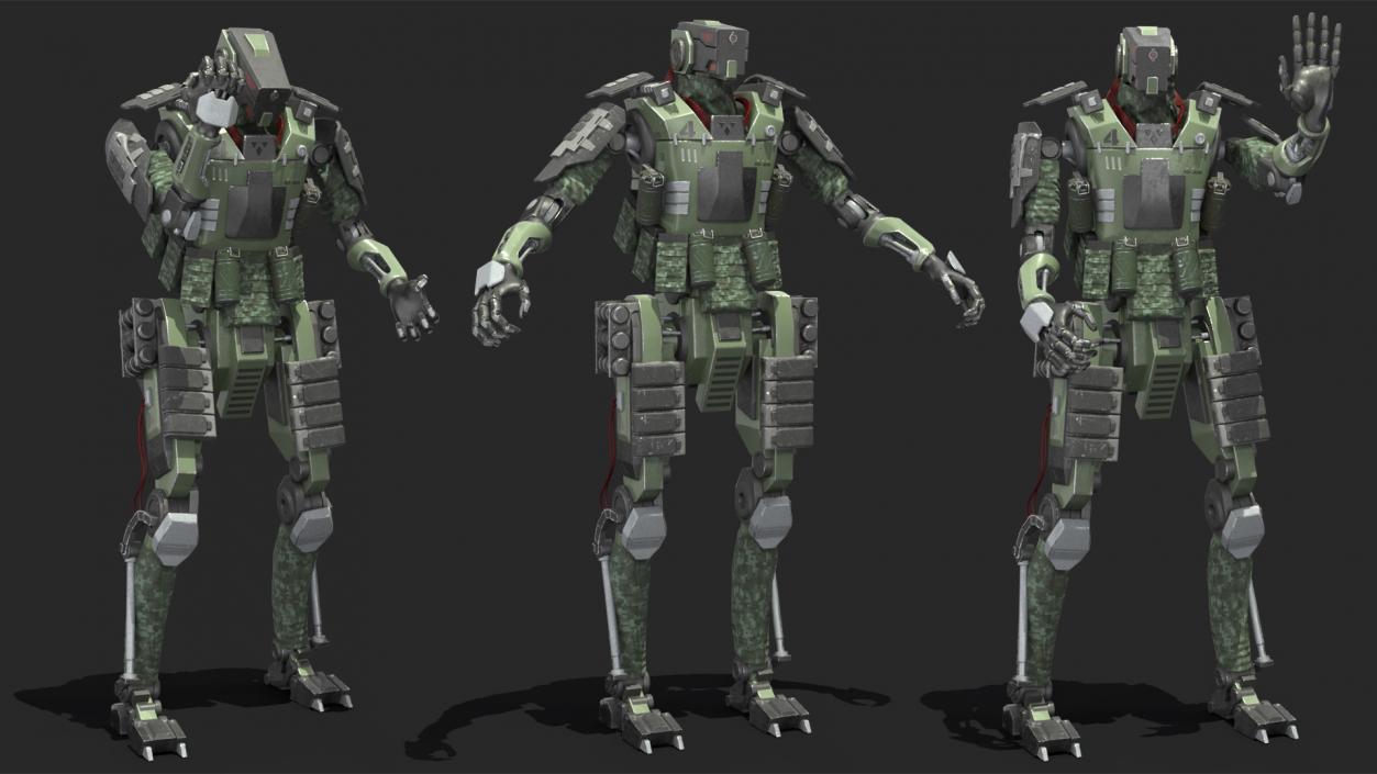 3D Armored Robot Soldier Rigged model